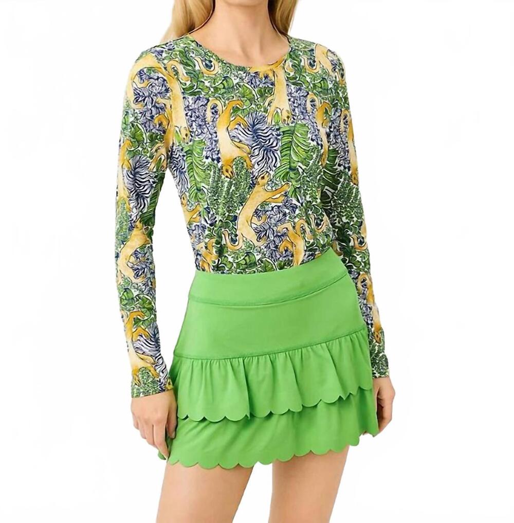 NEW LILLY PULITZER westley long sleeve active tee in multi lil palm prowl